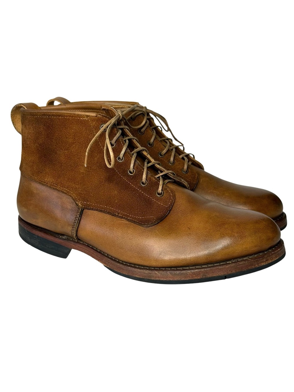 EASTERN STANDARD Timberland Men 12 Brown Horween Leather Suede USA Chukka Boots.